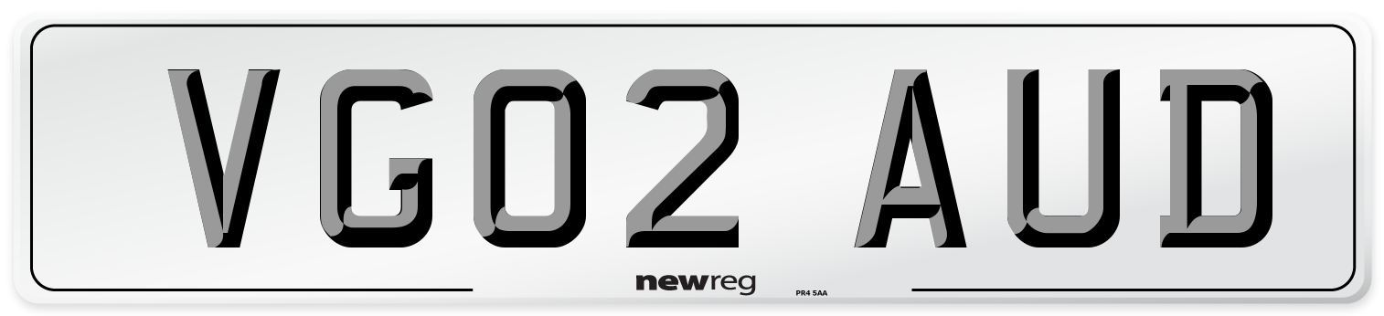 VG02 AUD Number Plate from New Reg